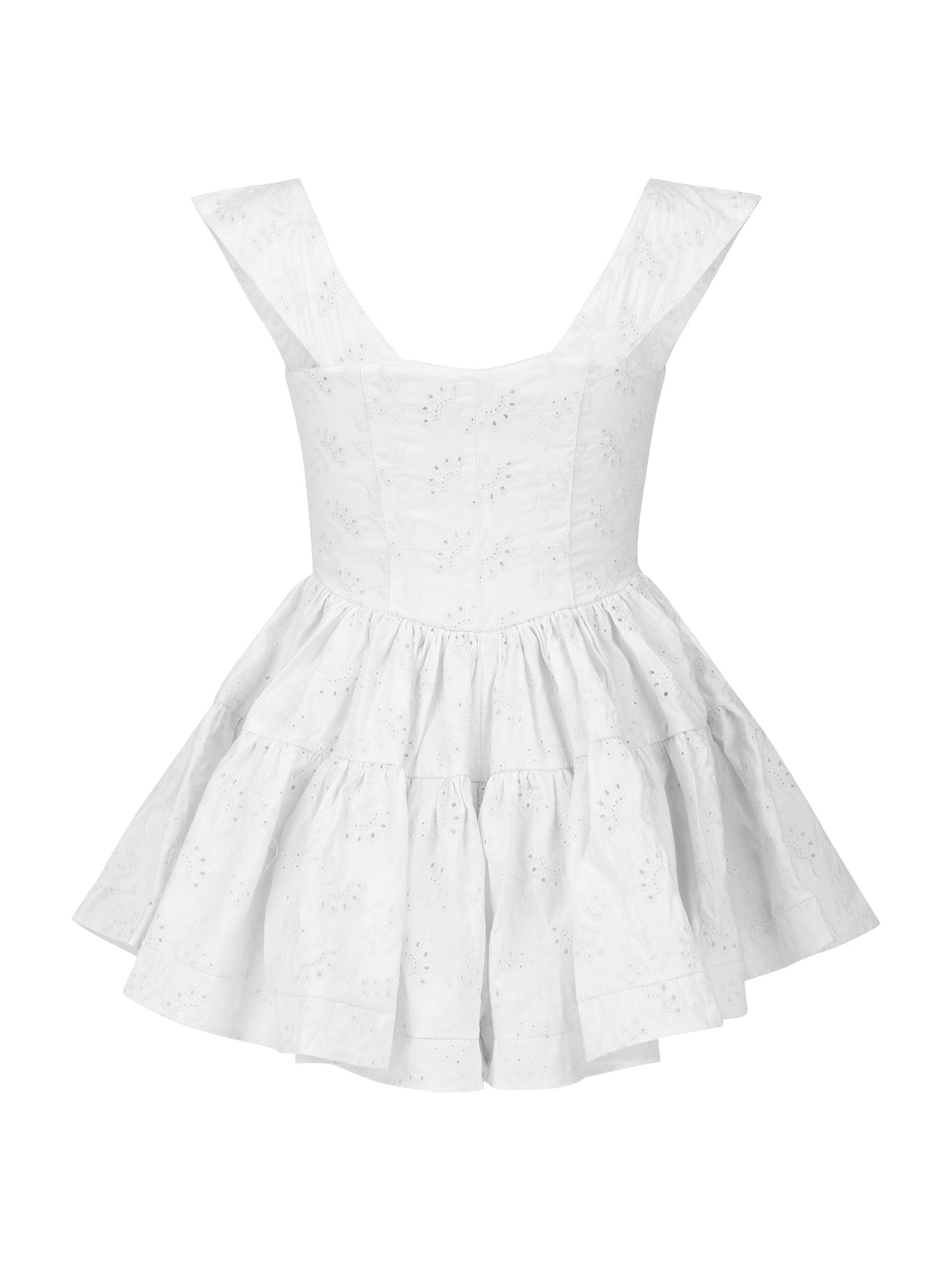 THE ELISABETH ROMPER DRESS - WHITE EYELET