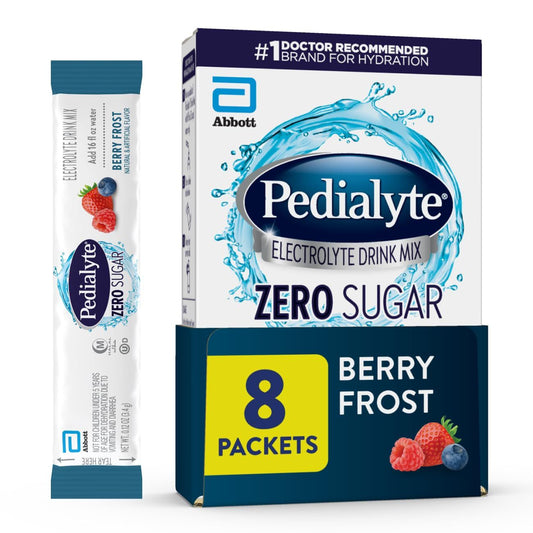 Pedialyte Zero Sugar Electrolyte Drink Mix - Berry Frost