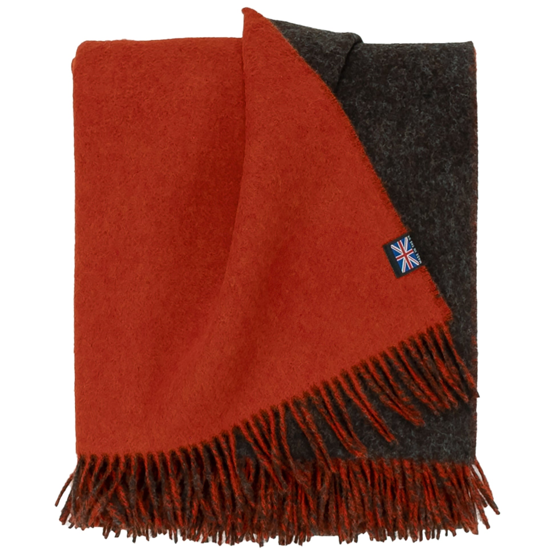 Highland Tweeds Reversible Double Cloth Throw (Orange/Brown) - Osadia Concept Store