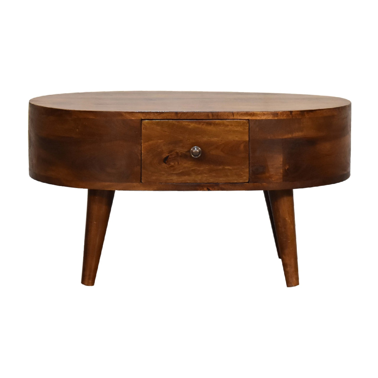 Solid Wood Mini Chestnut Rounded Coffee Table