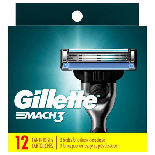 Gillette Mach3 Men's Razor Blades, 12 Blade Refills