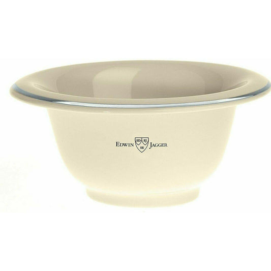 Edwin Jagger Ivory Porcelain Shaving Soap Bowl With Silver Rim
