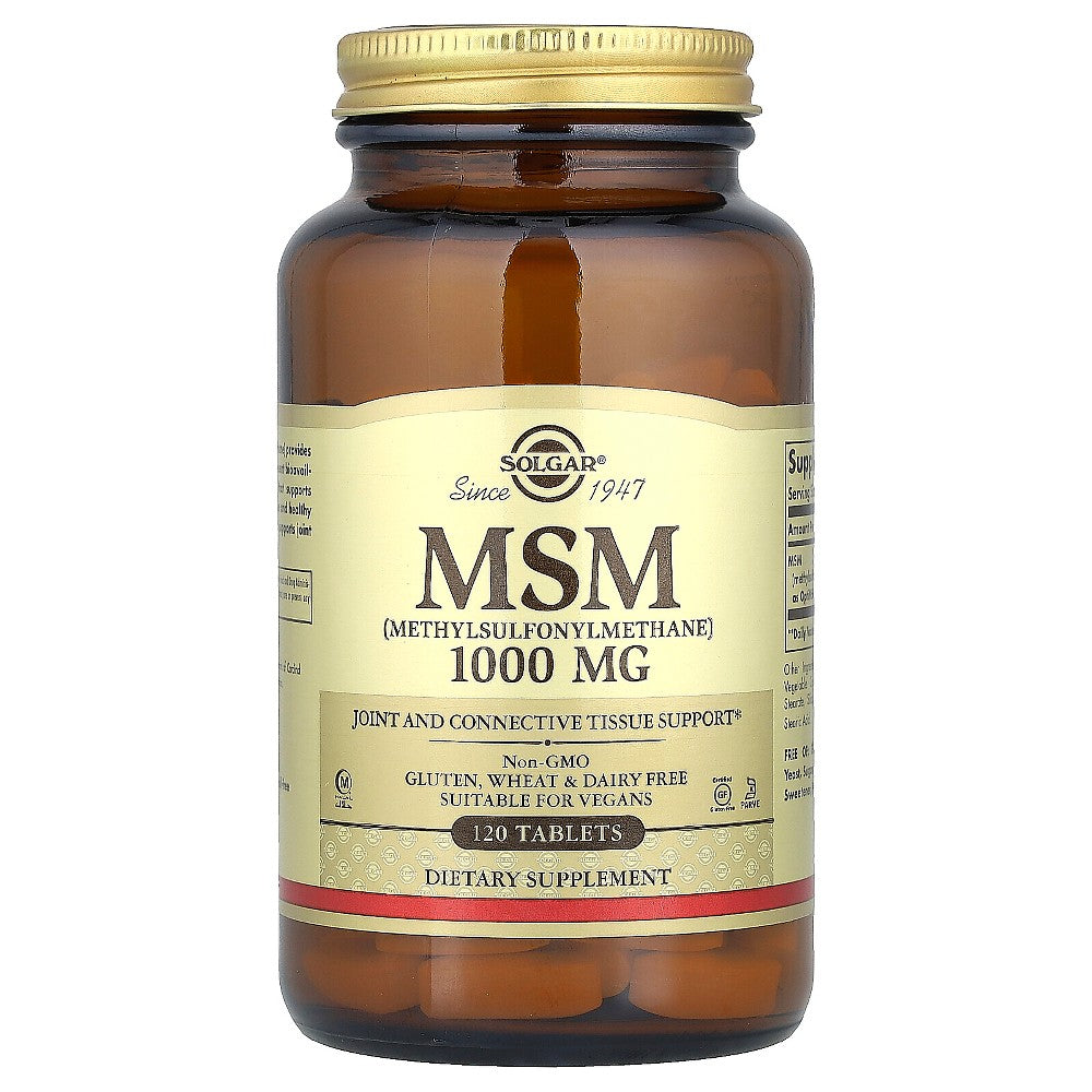 Solgar MSM (Methylsulfonylmethane), 1,000 Mg, 120 Tablets