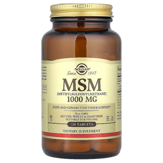 Solgar MSM (Methylsulfonylmethane), 1,000 Mg, 120 Tablets