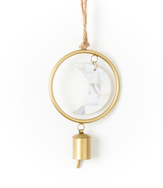 Chayana Small Moon Mother of Pearl Wind Chime - Fair Trade Decor - Osadia Concept Store