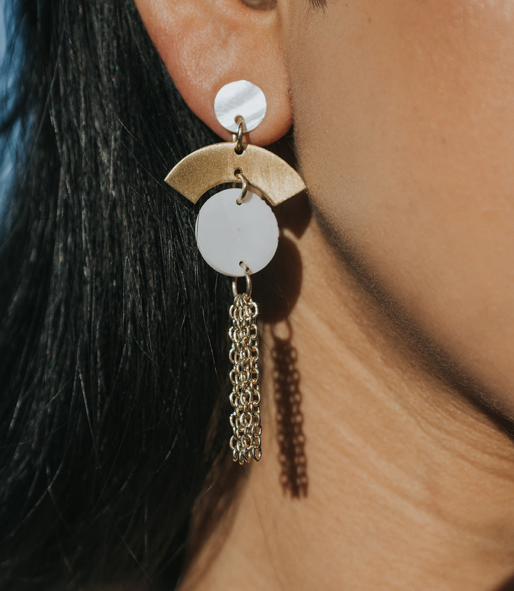 Ishwari Dangle Earrings - Mother of Pearl - Osadia Concept Store