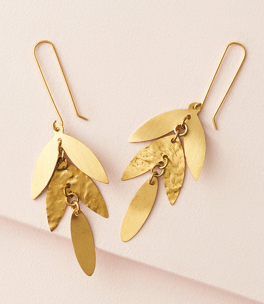 Chameli Leaf Chandelier Dangle Earrings - Osadia Concept Store