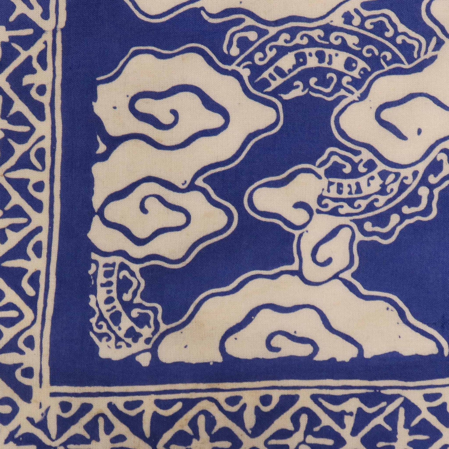 Large 39" Hand Dyed Batik Bandana - Pewter Sky