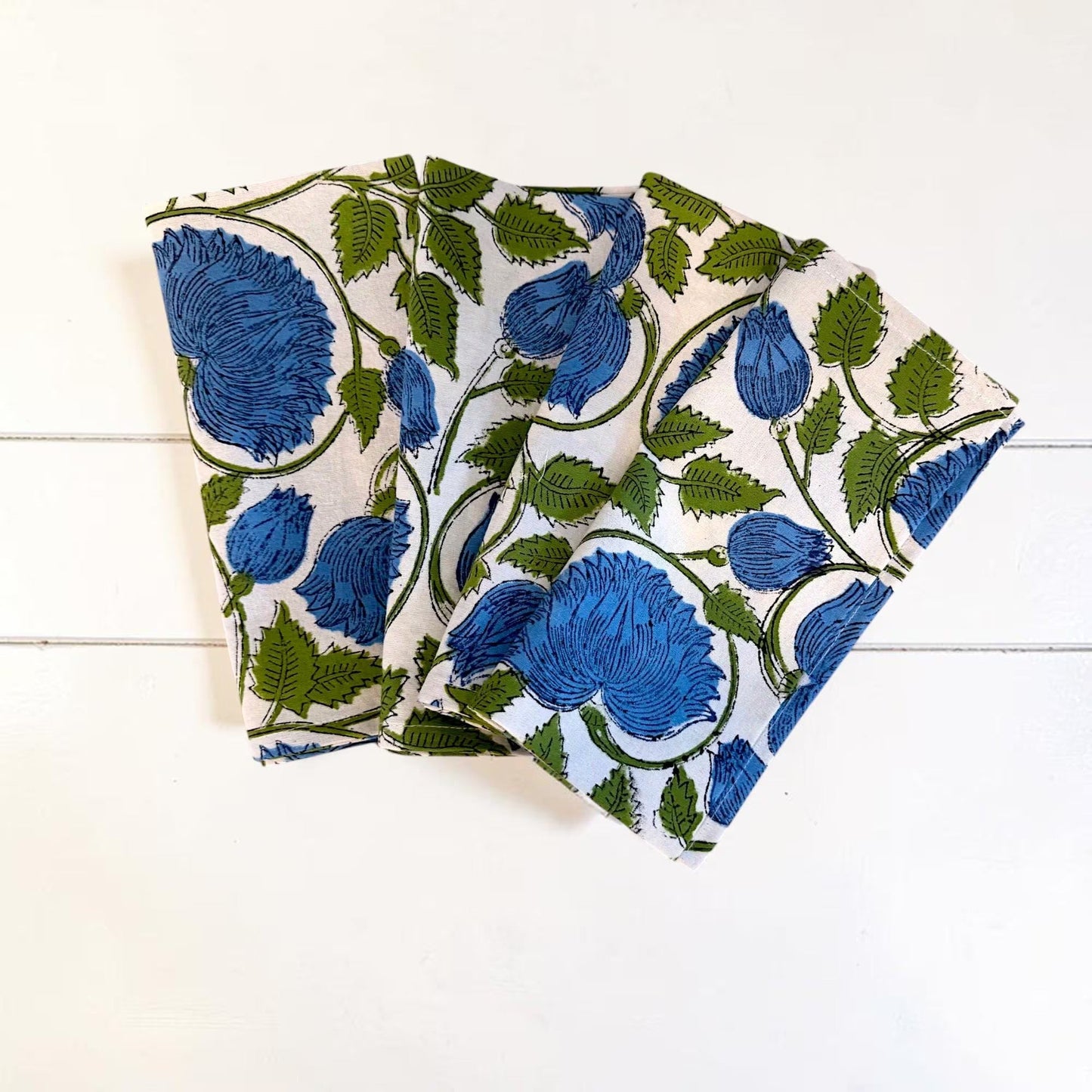S/4 Hand Block Print Placemat & Napkin