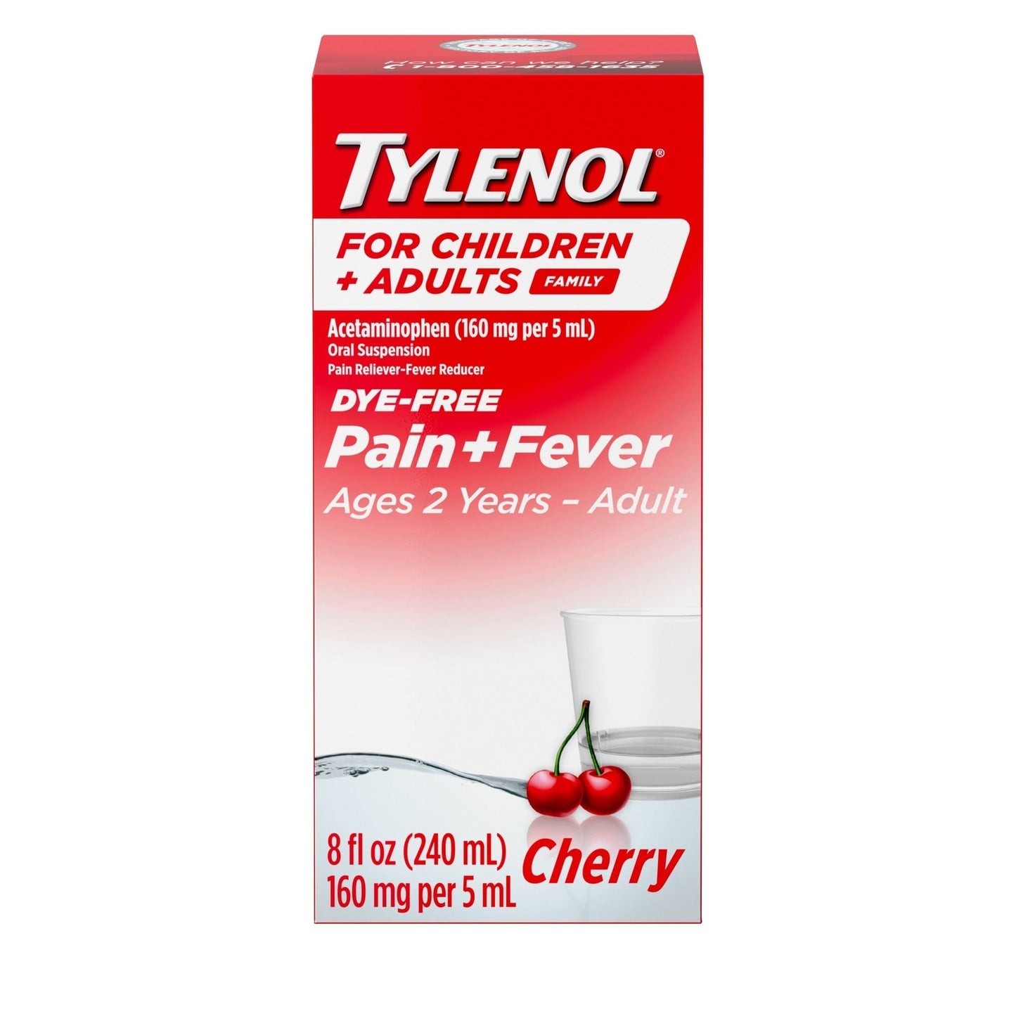Tylenol Child & Adult Oral Suspension Pain & Fever - Cherry, 8 Fl Oz