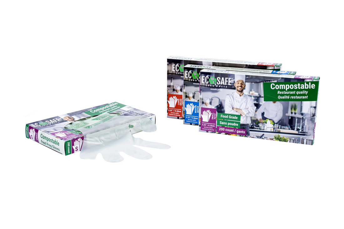 EcoSafe Zero Waste Compostable Food Prep Gloves Medium (QTY 800), SKU CBG200