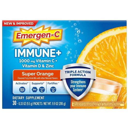 Emergen-C Immune+ Powder Drink Mix With Vitamin - Super Orange