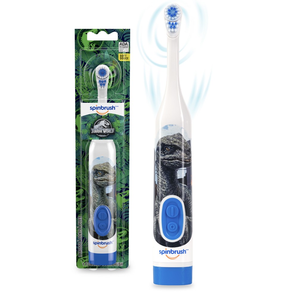 Spinbrush Kid's Jurassic World, Soft, 1 Battery Powered Toothbrush