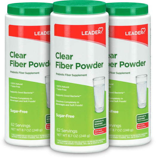 Leader Clear Fiber Powder Prebiotic Sugar Free, 8.7 Oz