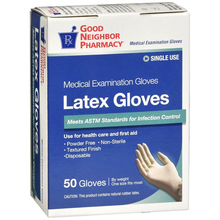 GNP Good Neighbor Pharmacy Latex Gloves Powder Free 50ct