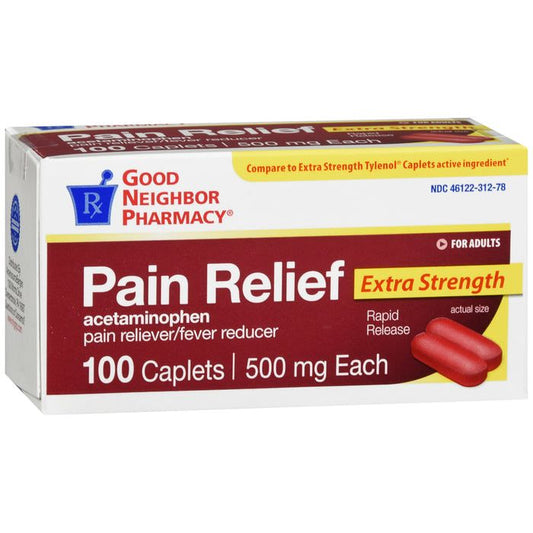 GNP Good Neighbor Pharmacy Pain Relief Acetaminophen 500mg Caplets 100ct