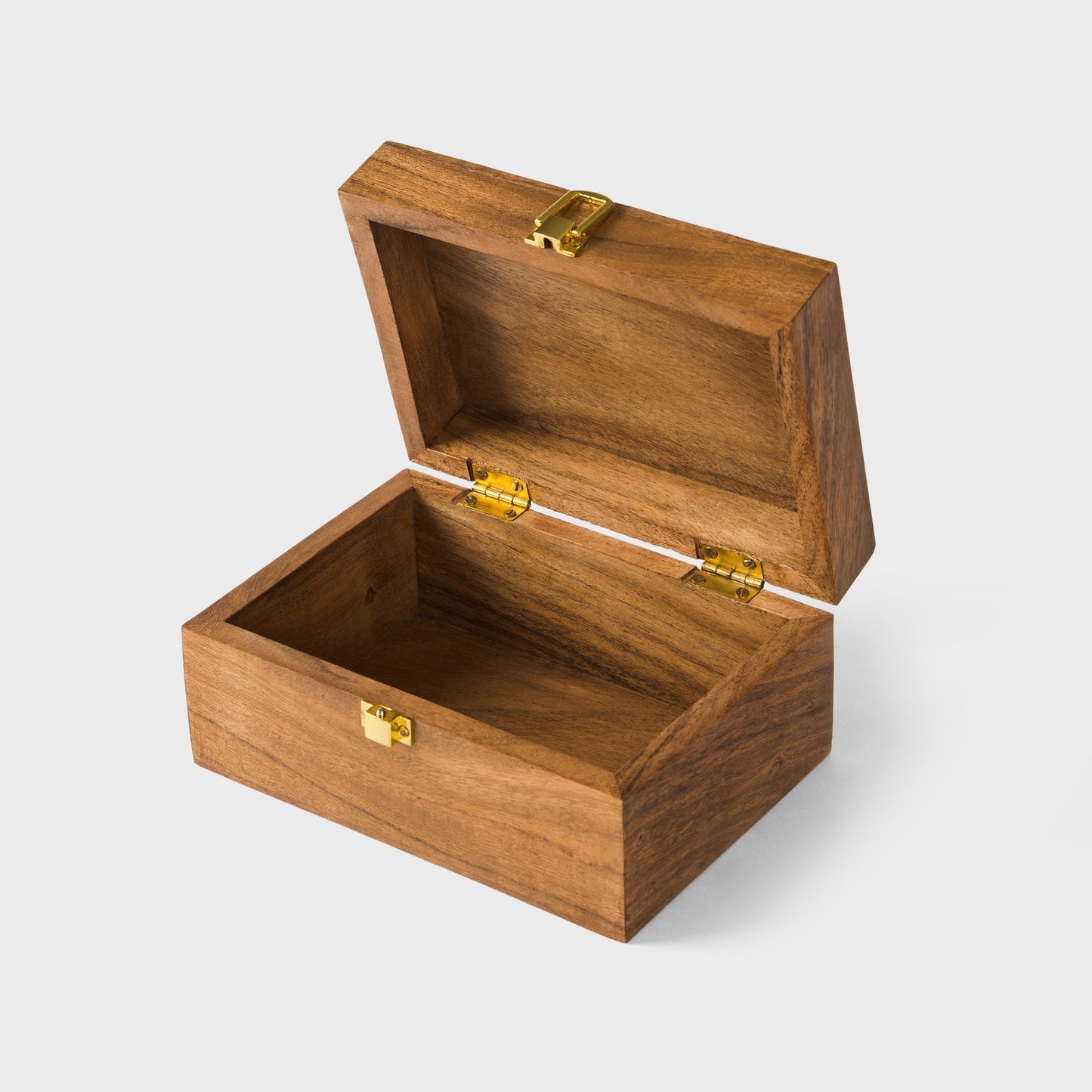 Acacia Wood Classic Keepsake Box with Latch, Natural