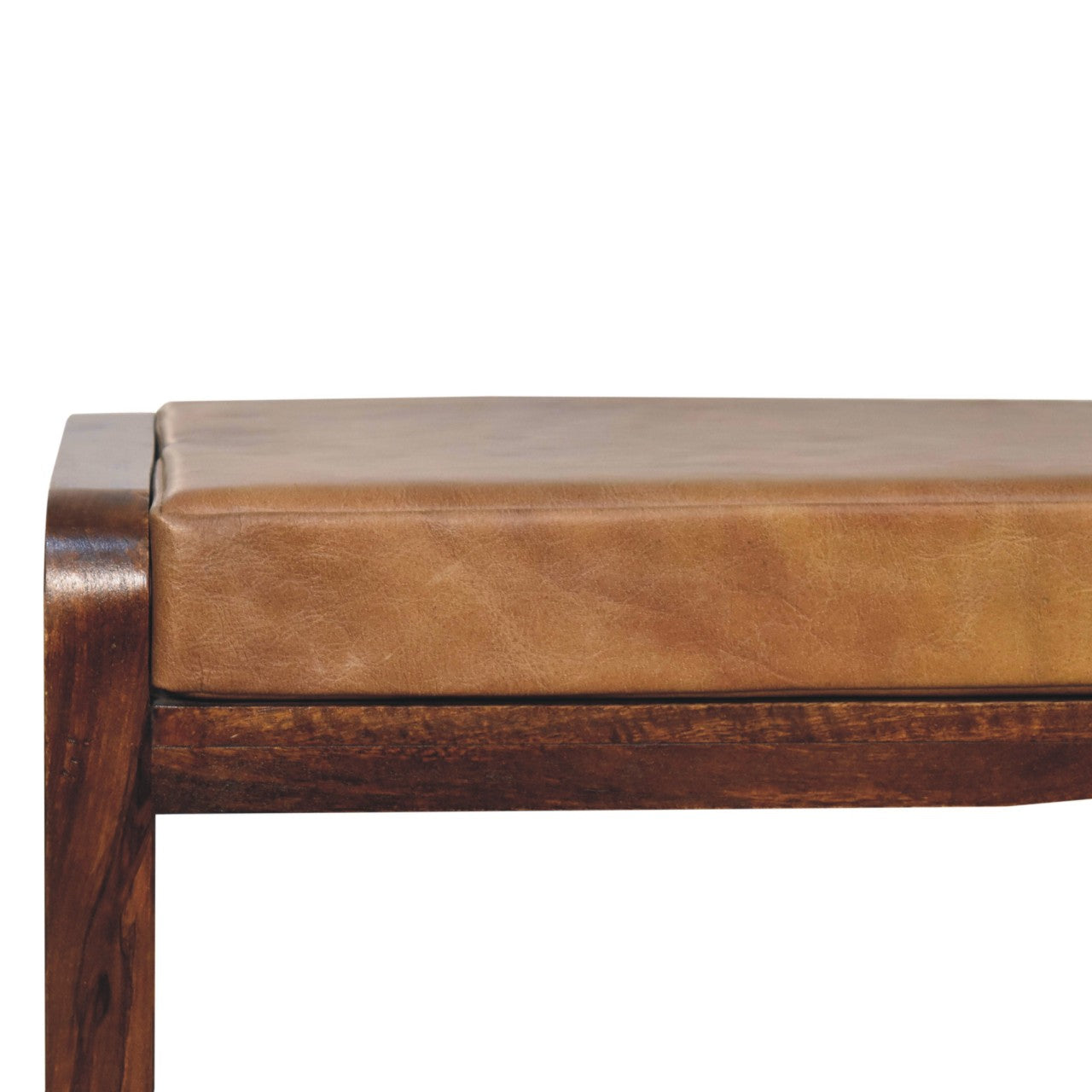 Solid Wood Small Buffalo Slatted Bench