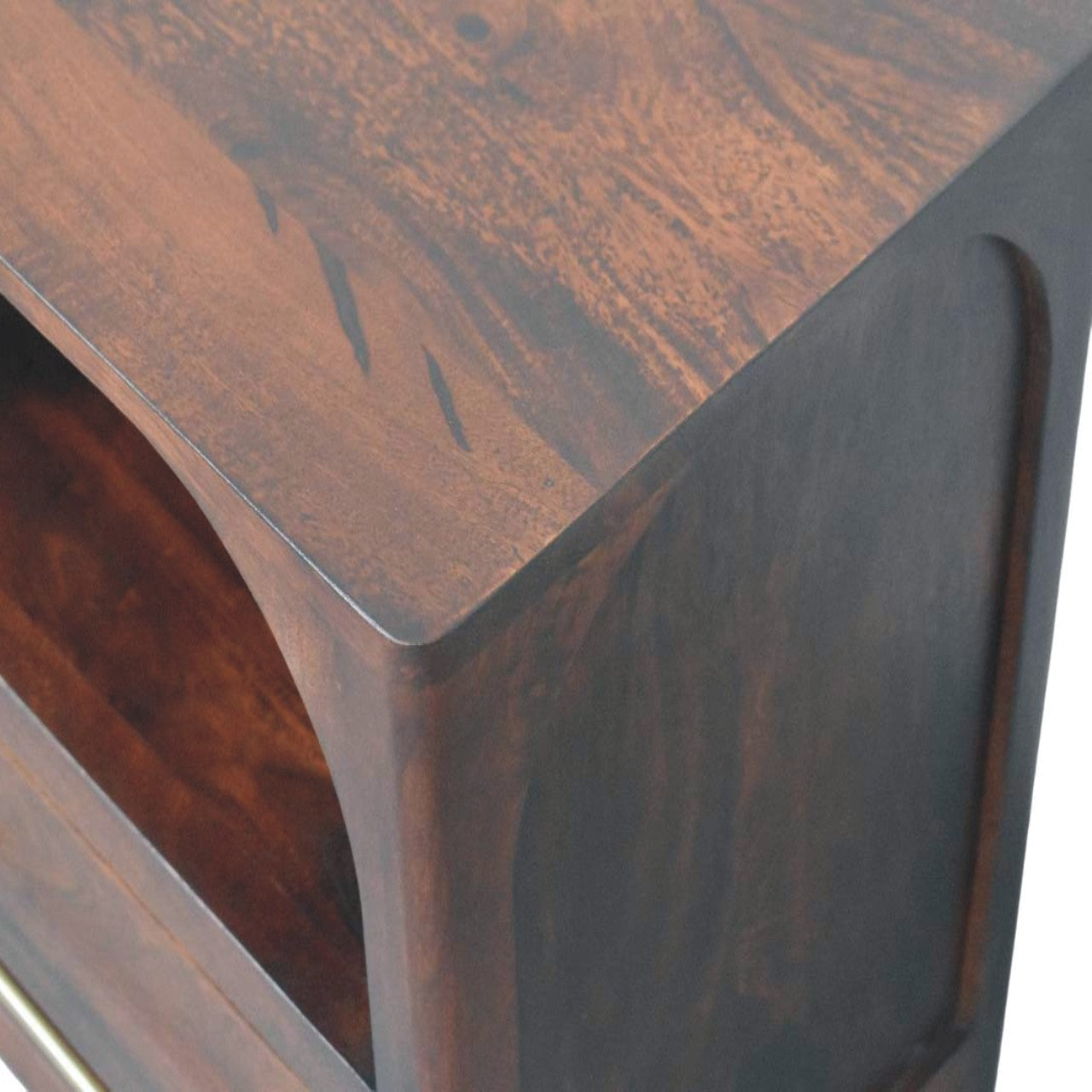 Solid Wood Arched Edge Bedside Table