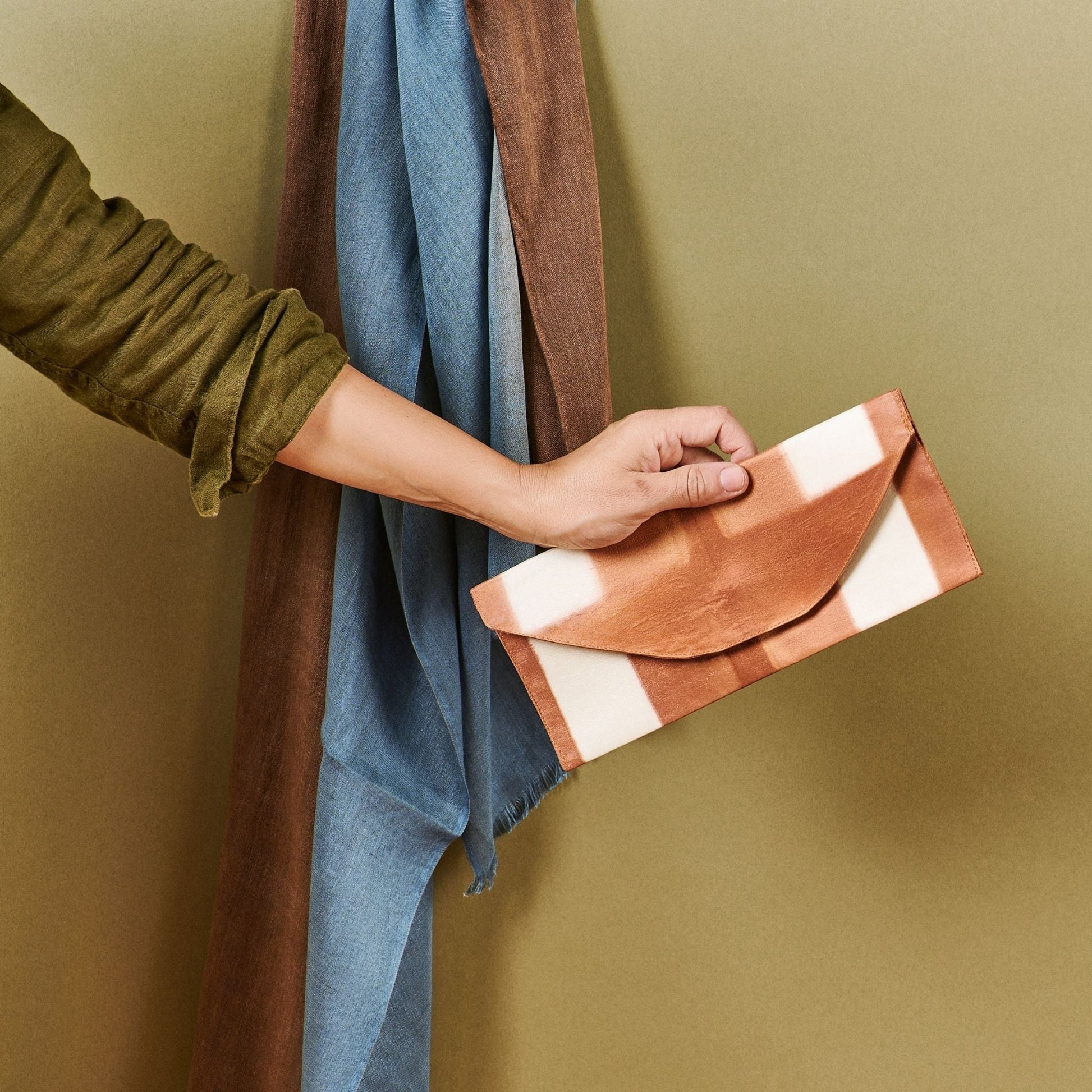 Melo Gold Mulberry Silk Shibori Hand Crafted Zero Waste Pouch - Osadia Concept Store