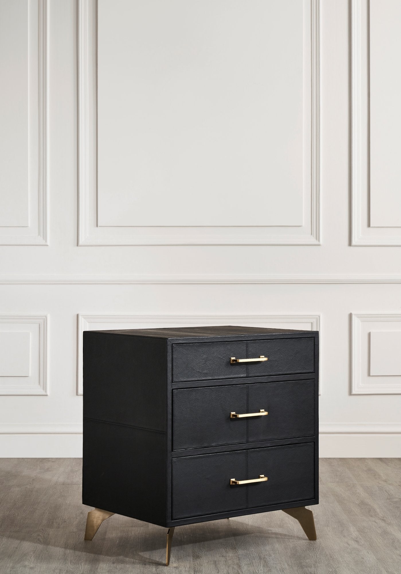 Berkeley Three Drawer Leather Side Table