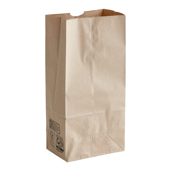 Duro 16 lb Natural Kraft Paper Bag – 40# Recycled, FSC & BPI Certified (QTY 500), SKU 18416