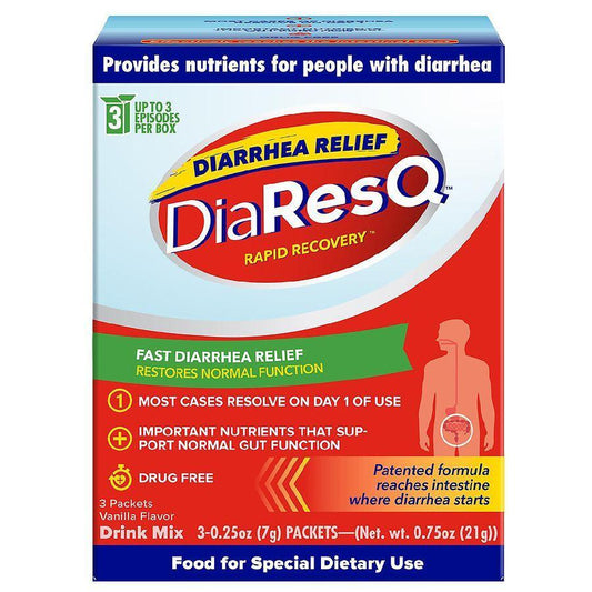 DiaResQ Rapid Recovery Diarrhea Relief Packets, Vanilla Flavor