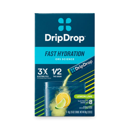 Drip Drop Lemon Lime Fast Hydration Electrolyte Drink Mix Packets