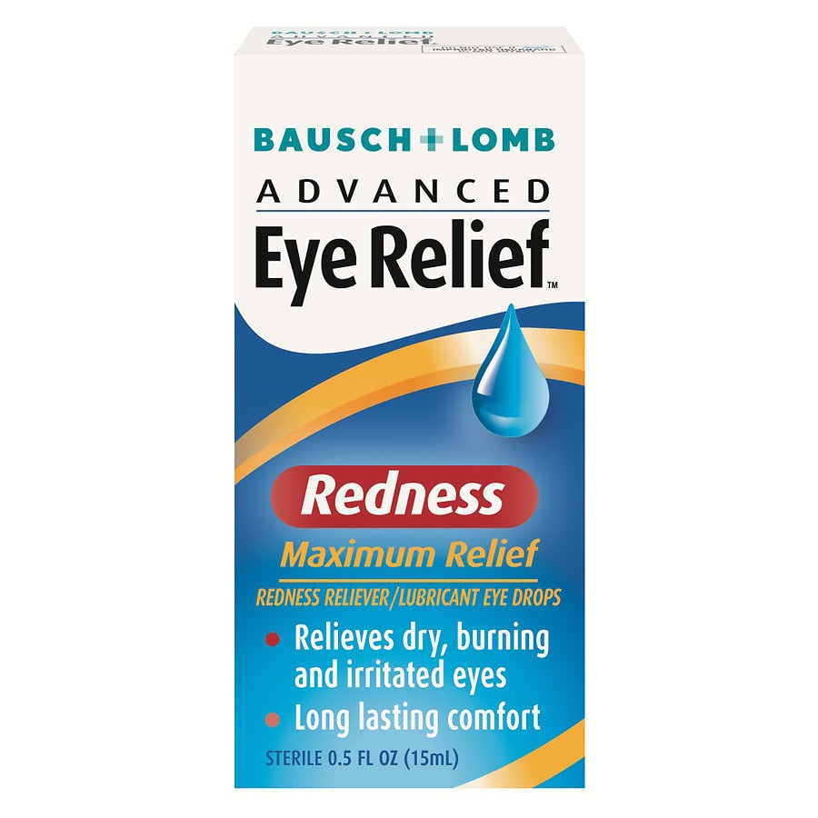 Bausch + Lomb Lubricant Eye Drops, Maximum Redness, Advanced, Sterile 0.5 Fl Oz