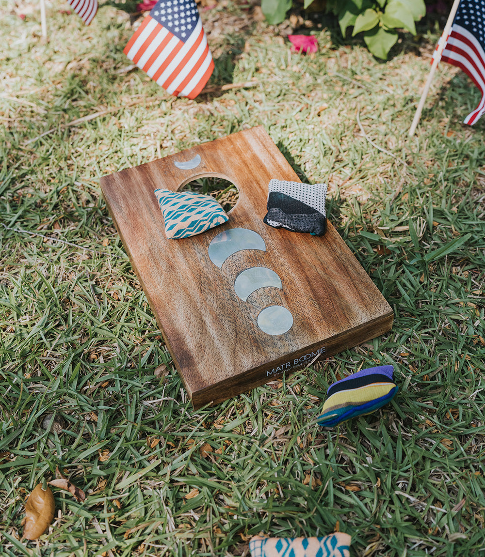 Indukala Moon Phase Cornhole Table Game - Handcrafted Wood - Osadia Concept Store