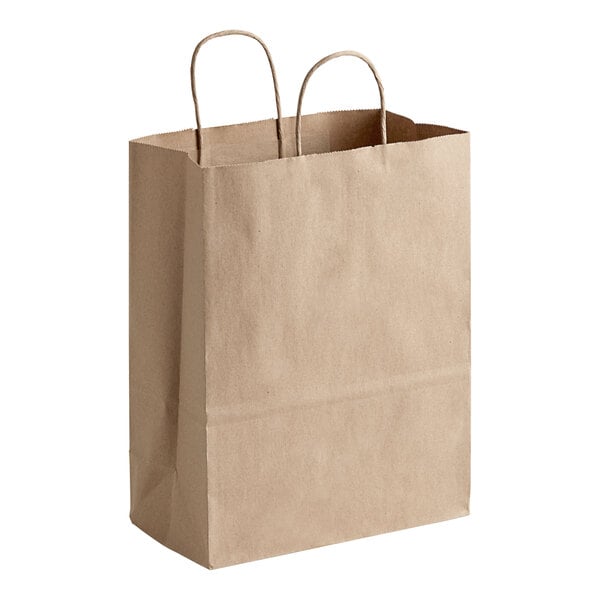 Duro Missy 60# Recycled Kraft Paper Shopping Bag with Handles (QTY 250), SKU 87124