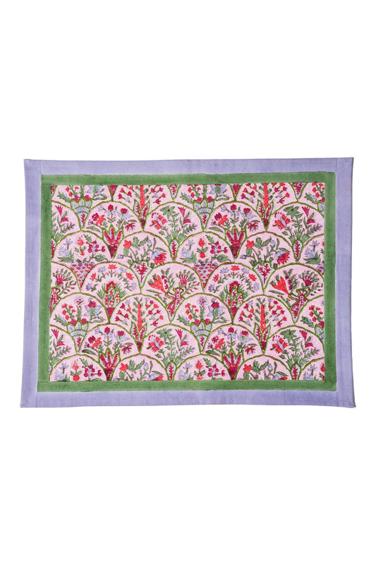 Pink Arch Blockprint Placemat, Set of 2