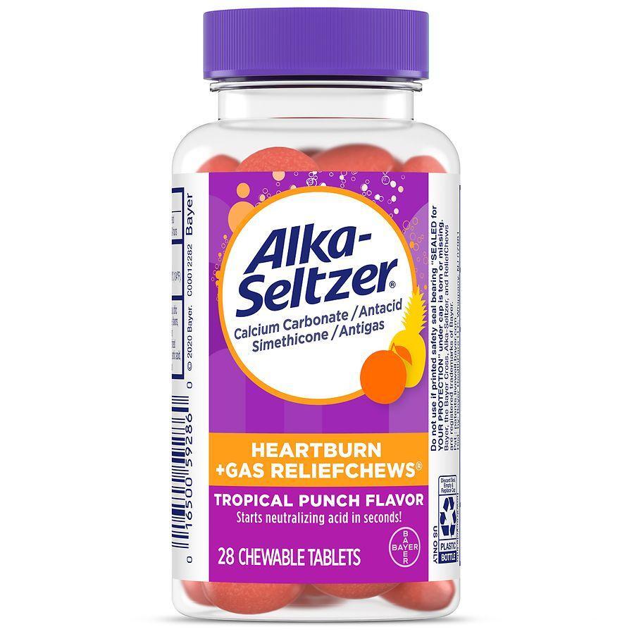 Alka-Seltzer Chewable Tablets Tropical Punch Heartburn + Gas Relief