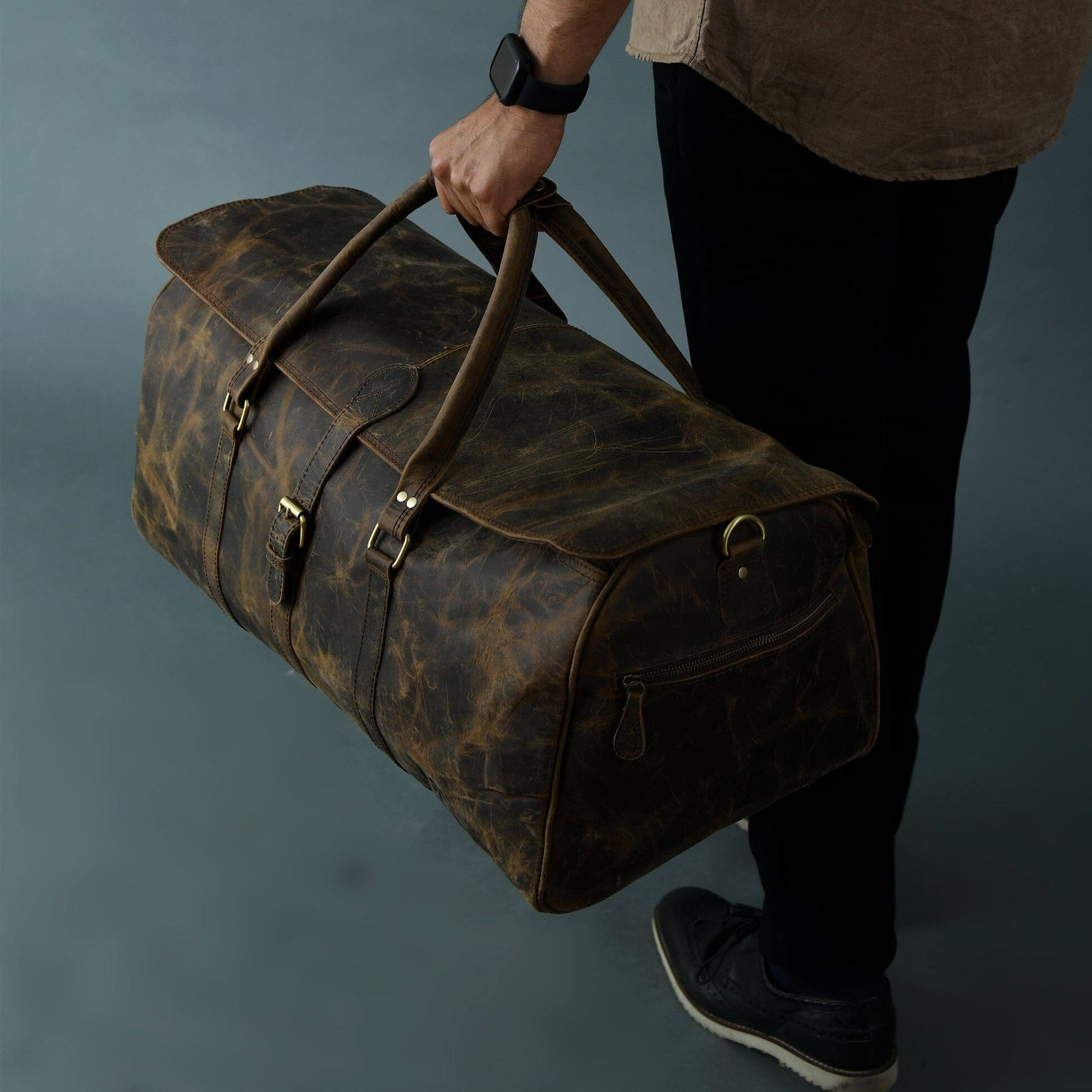 The Bolton Flap Duffel- Dark Brown - Osadia Concept Store