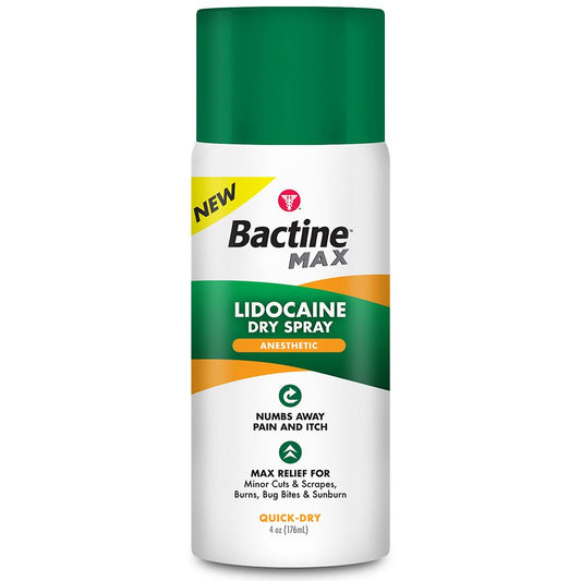 Bactine Max Pain Relief Dry Spray With Lidocaine, 4 Oz