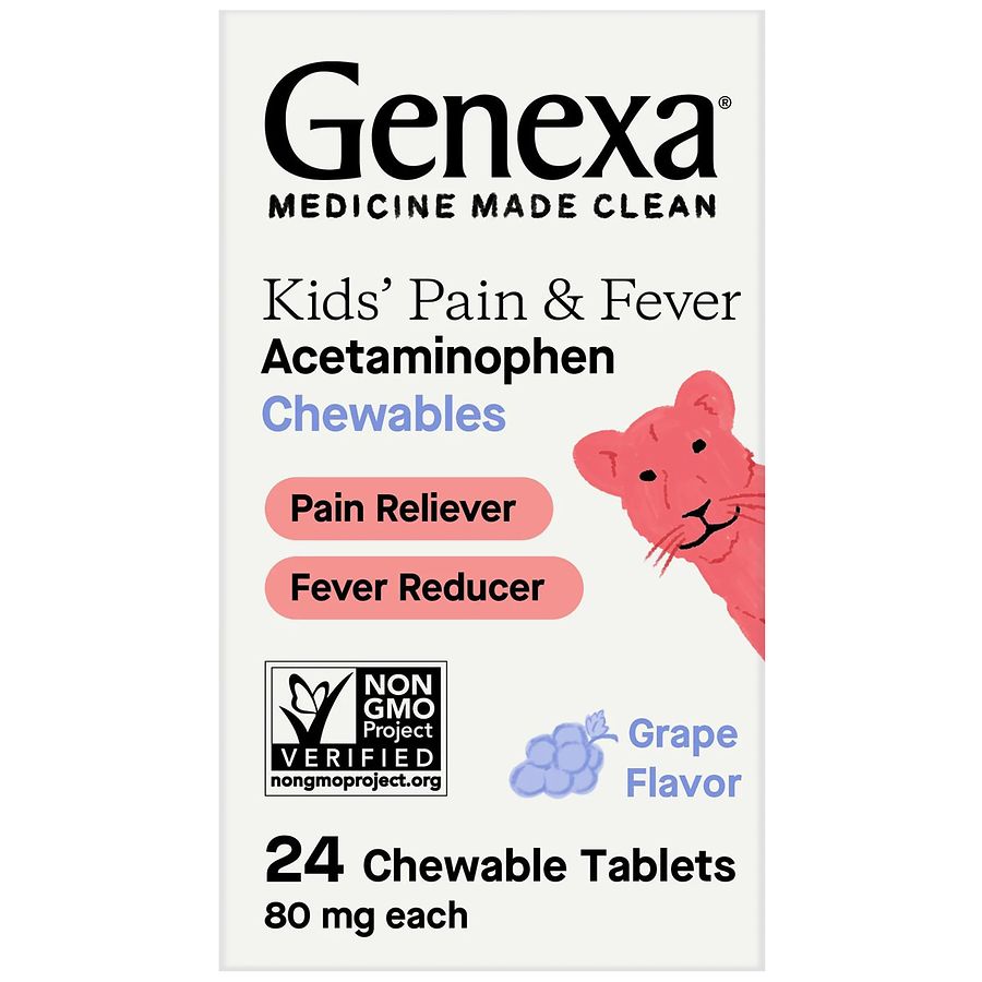 Genexa Kids Acetaminophen Grape Flavor Chewable Tablets