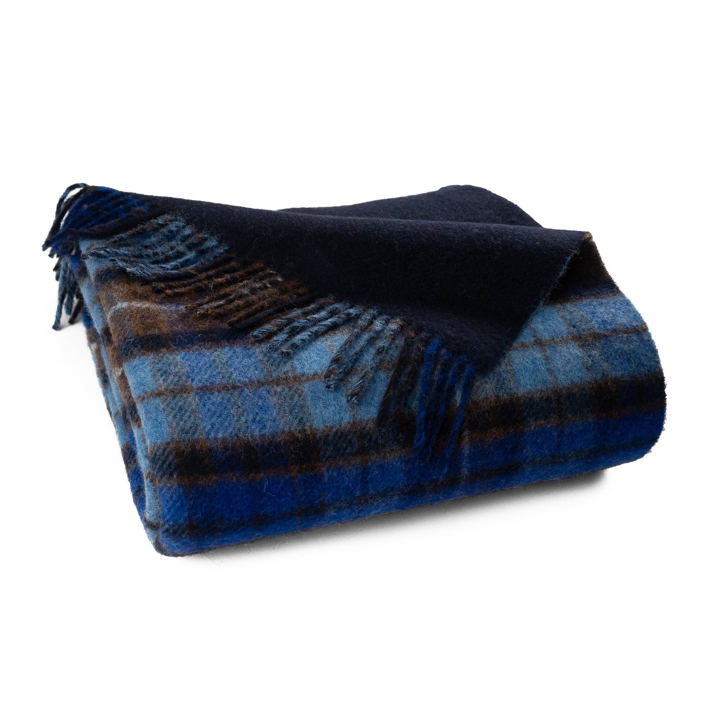 Highland Tweeds Double Cloth Reversible Throw (Blue Buchanan)