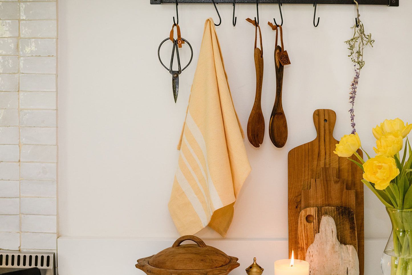 CHAI - Set of 2. Handwoven Kitchen Towels - Cotton - Fair Trade - Artisan Made