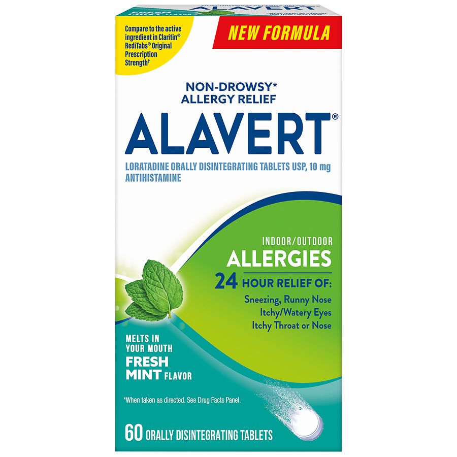 Alavert Tablets Indoor/Outdoor Fresh Mint Flavor Allergies