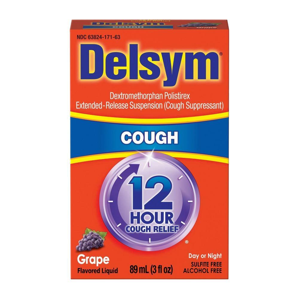 Delsym Cough Suppressant 12 Hour Relief Day Or Night Grape Flavored Liquid