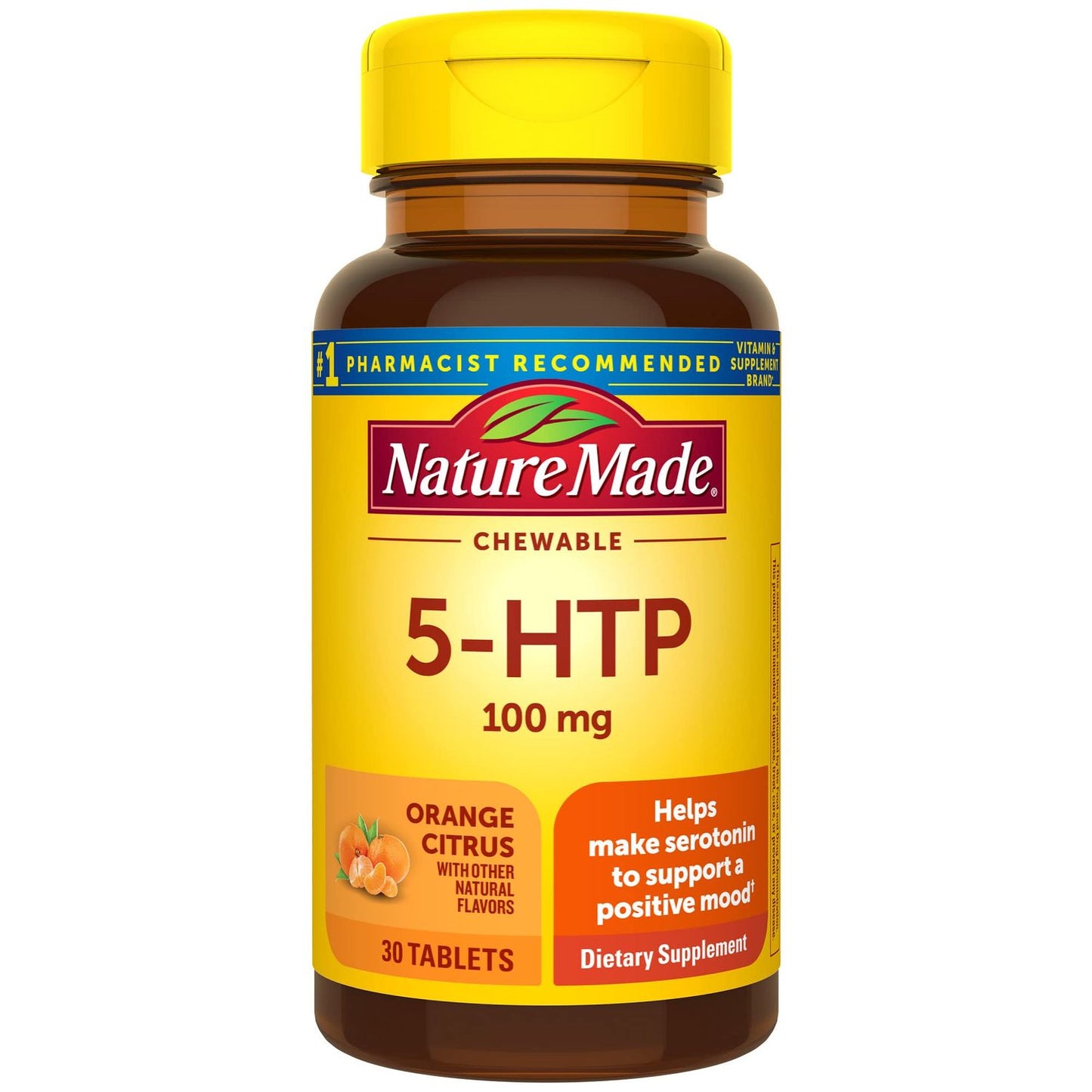 Nature Made 5 Htp, 100 Mg, Chewable, Tablets, Orange Citrus