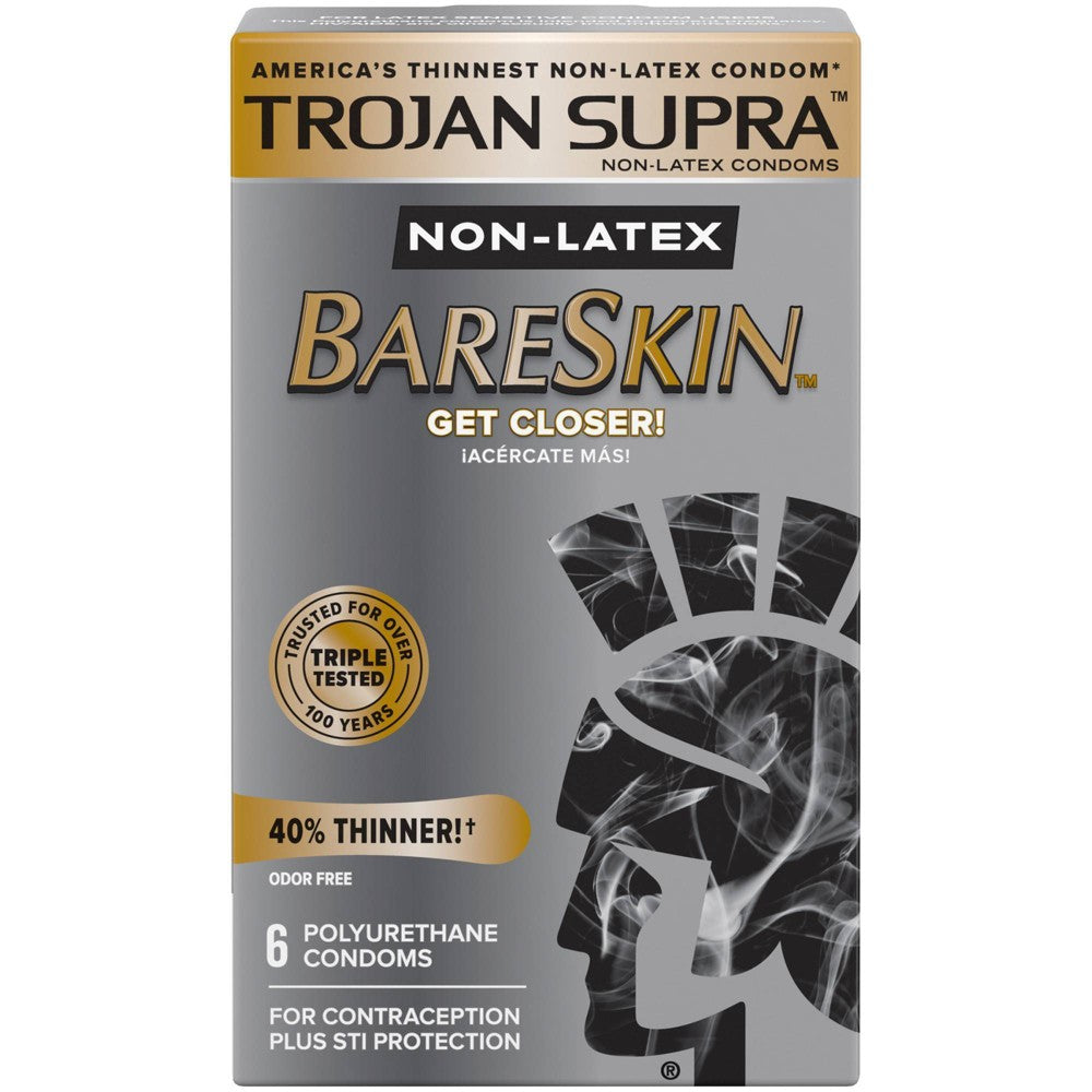 Trojan Supra Lubricated Premium Condoms, Microsheer Polyurethane