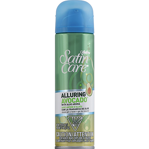Gillette Satin Care Alluring Avocado Shave Gel 7 Oz. Aerosol Can