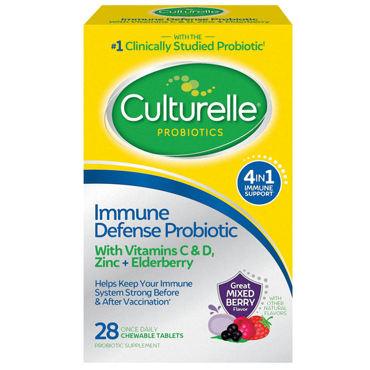 Culturelle Adult Immune Defense Probiotic + Elderberry, 28 Chewable Tablets