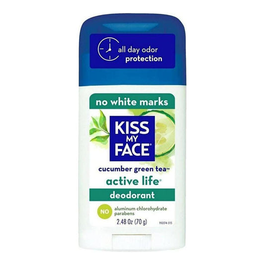 Kiss My Face Active Life Deodorant Stick, Cucumber Green Tea, 2.48 Oz