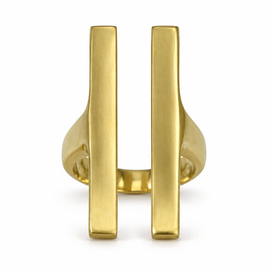 Parallel Double Band Brass Ring | Simba
