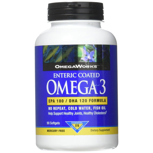 OmegaWorks Omega-3 Enteric Coated 90 Soft Gels