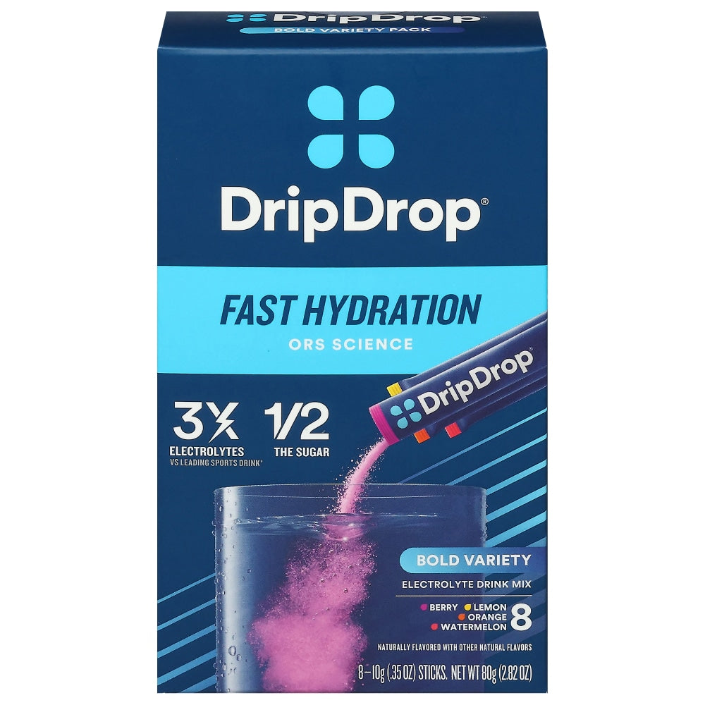 Drip Drop Fast Hydration Bold Variety Electrolyte Drink Mix Packets
