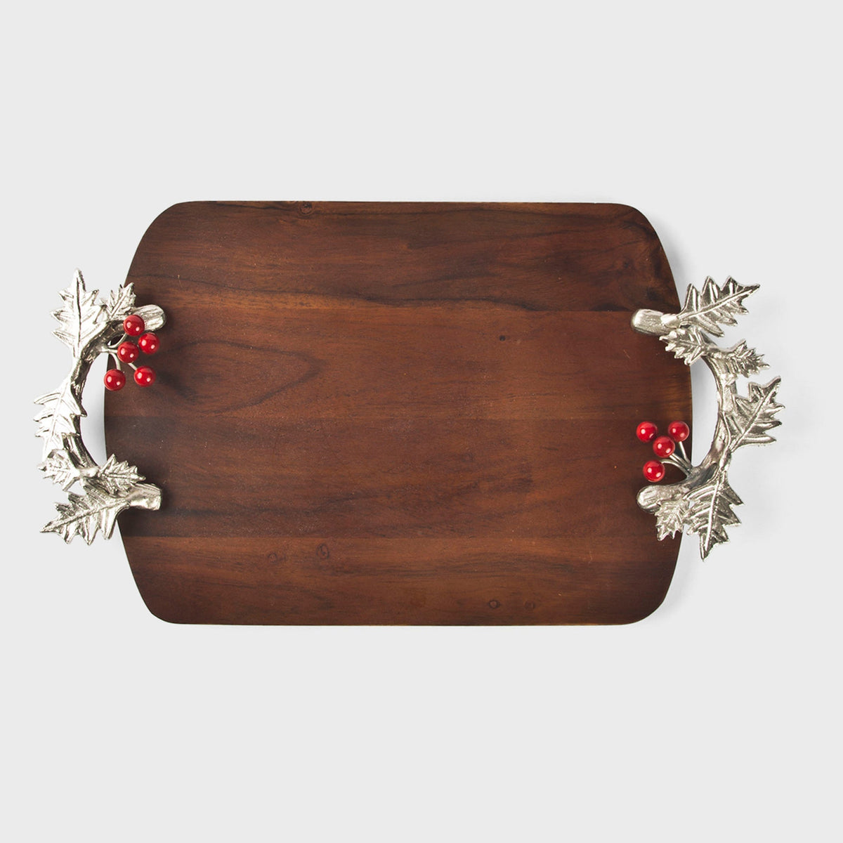 Silver Holly Mango Wood Serving Platter