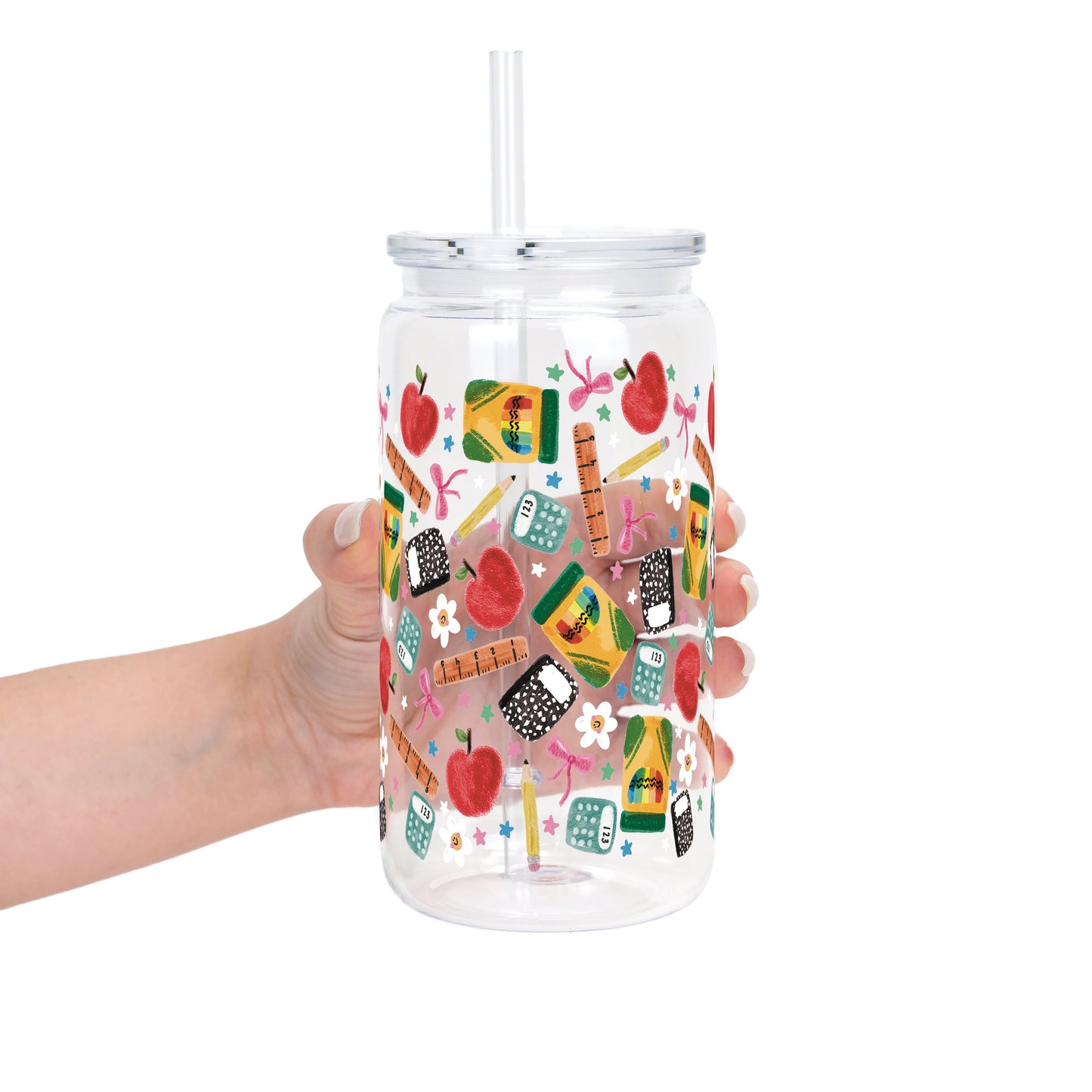 Teacher Essentials Pattern Cup With Lid and Straw